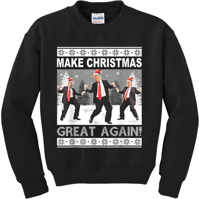 Make Christmas Great Again Trump Dancing Kids Sweatshirt