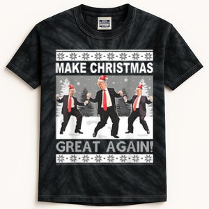 Make Christmas Great Again Trump Dancing Kids Tie-Dye T-Shirt