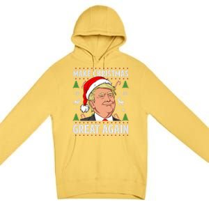 Make Christmas Great Again Funny Trump Ugly Christmas Gift Premium Pullover Hoodie