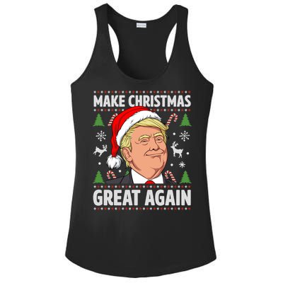 Make Christmas Great Again Funny Trump Ugly Christmas Gift Ladies PosiCharge Competitor Racerback Tank