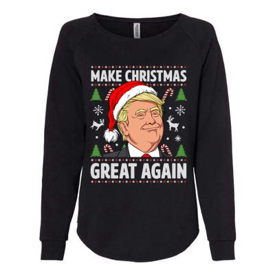 Make Christmas Great Again Funny Trump Ugly Christmas Gift Womens California Wash Sweatshirt