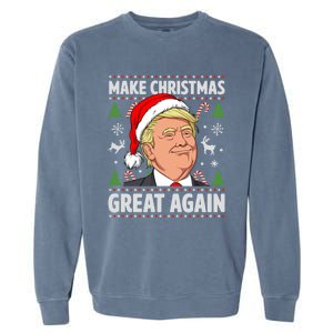 Make Christmas Great Again Funny Trump Ugly Christmas Gift Garment-Dyed Sweatshirt