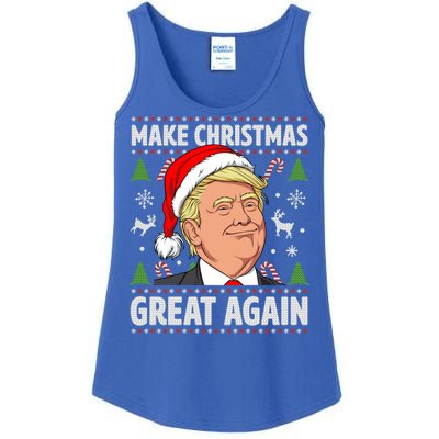 Make Christmas Great Again Funny Trump Ugly Christmas Gift Ladies Essential Tank