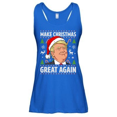 Make Christmas Great Again Funny Trump Ugly Christmas Gift Ladies Essential Flowy Tank