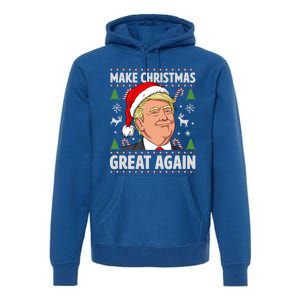 Make Christmas Great Again Funny Trump Ugly Christmas Gift Premium Hoodie