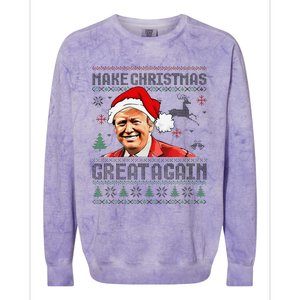 Make Christmas Great Again Ugly Sweater Trump 2025 Colorblast Crewneck Sweatshirt