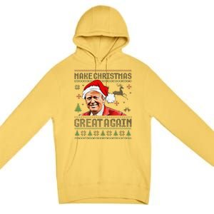 Make Christmas Great Again Ugly Sweater Trump 2025 Premium Pullover Hoodie