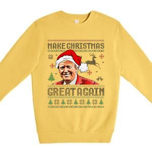 Make Christmas Great Again Ugly Sweater Trump 2025 Premium Crewneck Sweatshirt