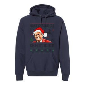 Make Christmas Great Again Ugly Sweater Trump 2025 Premium Hoodie