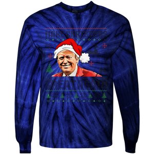 Make Christmas Great Again Ugly Sweater Trump 2025 Tie-Dye Long Sleeve Shirt