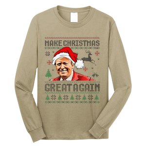 Make Christmas Great Again Ugly Sweater Trump 2025 Long Sleeve Shirt