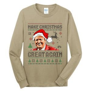 Make Christmas Great Again Ugly Sweater Trump 2025 Tall Long Sleeve T-Shirt