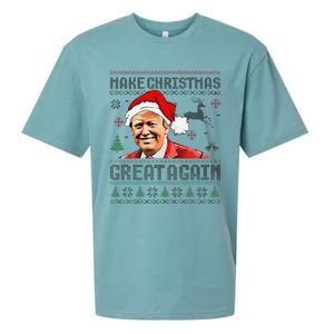 Make Christmas Great Again Ugly Sweater Trump 2025 Sueded Cloud Jersey T-Shirt