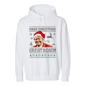 Make Christmas Great Again Ugly Sweater Trump 2025 Garment-Dyed Fleece Hoodie