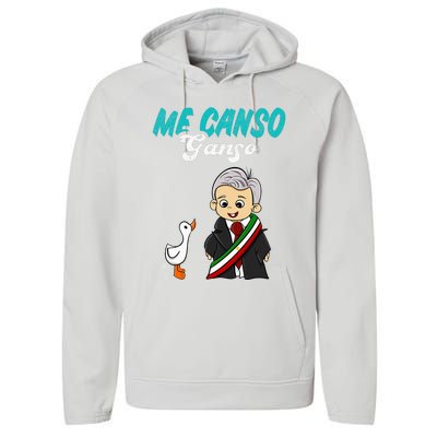 Me Canso Ganso Baby Amlo Cute Lopez Obrador Mexico Performance Fleece Hoodie