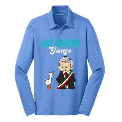 Me Canso Ganso Baby Amlo Cute Lopez Obrador Mexico Silk Touch Performance Long Sleeve Polo