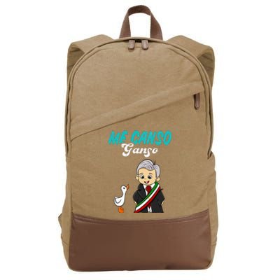 Me Canso Ganso Baby Amlo Cute Lopez Obrador Mexico Cotton Canvas Backpack