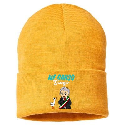 Me Canso Ganso Baby Amlo Cute Lopez Obrador Mexico Sustainable Knit Beanie