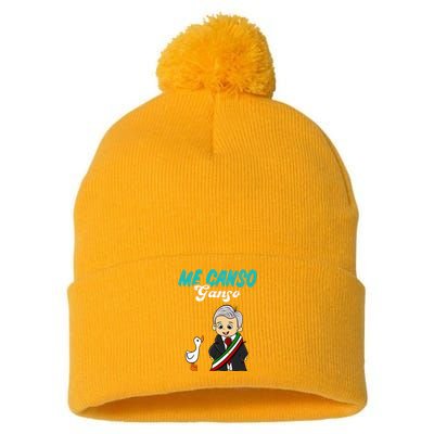 Me Canso Ganso Baby Amlo Cute Lopez Obrador Mexico Pom Pom 12in Knit Beanie