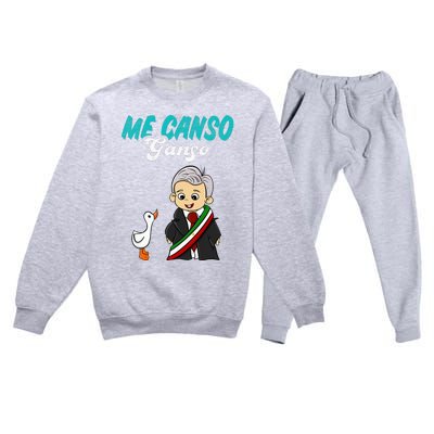 Me Canso Ganso Baby Amlo Cute Lopez Obrador Mexico Premium Crewneck Sweatsuit Set