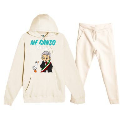 Me Canso Ganso Baby Amlo Cute Lopez Obrador Mexico Premium Hooded Sweatsuit Set