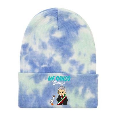 Me Canso Ganso Baby Amlo Cute Lopez Obrador Mexico Tie Dye 12in Knit Beanie