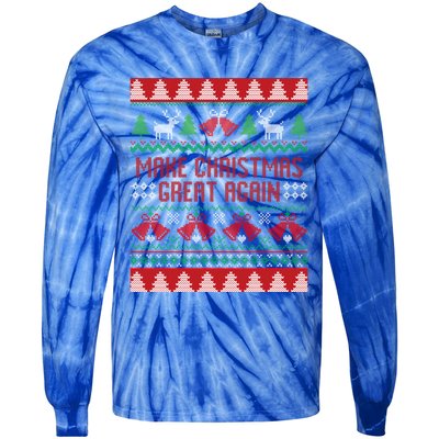 Make Christmas Great Again Funny Trump Ugly Christmas Gift Tie-Dye Long Sleeve Shirt