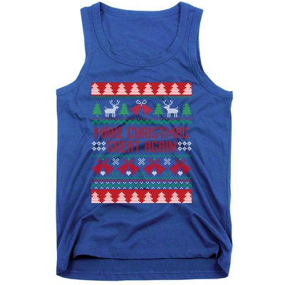 Make Christmas Great Again Funny Trump Ugly Christmas Gift Tank Top