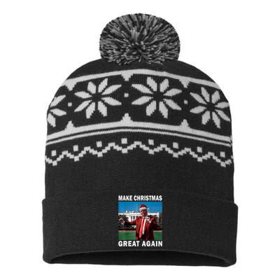 Make Christmas Great Again Funny Trump USA-Made Snowflake Beanie