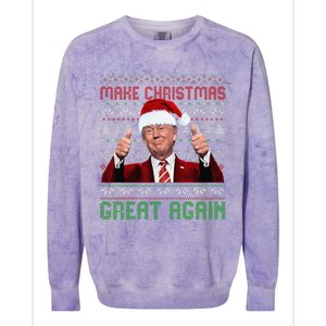 Make Christmas Great Again Santa Trump 2024 Ugly Sweater Colorblast Crewneck Sweatshirt