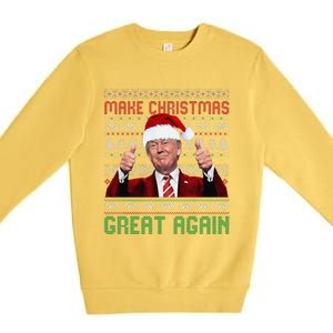 Make Christmas Great Again Santa Trump 2024 Ugly Sweater Premium Crewneck Sweatshirt