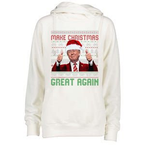 Make Christmas Great Again Santa Trump 2024 Ugly Sweater Womens Funnel Neck Pullover Hood