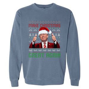 Make Christmas Great Again Santa Trump 2024 Ugly Sweater Garment-Dyed Sweatshirt