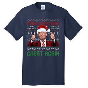 Make Christmas Great Again Santa Trump 2024 Ugly Sweater Tall T-Shirt