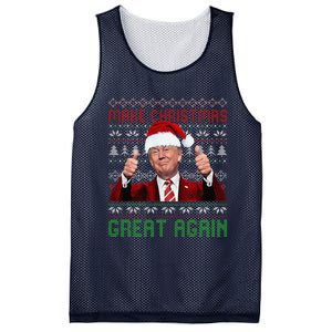 Make Christmas Great Again Santa Trump 2024 Ugly Sweater Mesh Reversible Basketball Jersey Tank