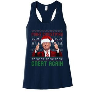 Make Christmas Great Again Santa Trump 2024 Ugly Sweater Women's Racerback Tank