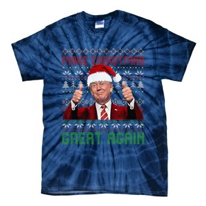 Make Christmas Great Again Santa Trump 2024 Ugly Sweater Tie-Dye T-Shirt