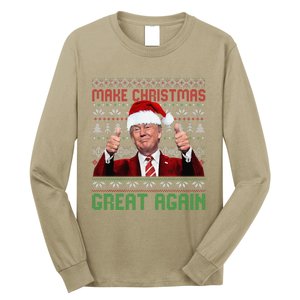 Make Christmas Great Again Santa Trump 2024 Ugly Sweater Long Sleeve Shirt