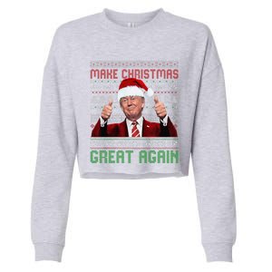 Make Christmas Great Again Santa Trump 2024 Ugly Sweater Cropped Pullover Crew