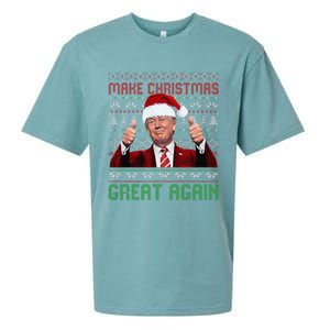 Make Christmas Great Again Santa Trump 2024 Ugly Sweater Sueded Cloud Jersey T-Shirt