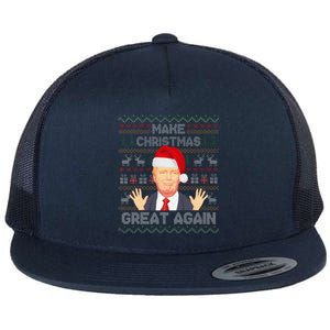 Make Christmas Great Again Funny Ugly Christmas Flat Bill Trucker Hat