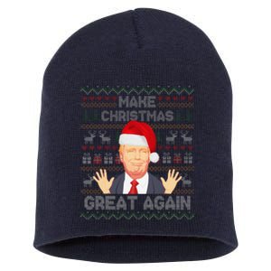 Make Christmas Great Again Funny Ugly Christmas Short Acrylic Beanie