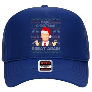 Make Christmas Great Again Funny Ugly Christmas High Crown Mesh Back Trucker Hat