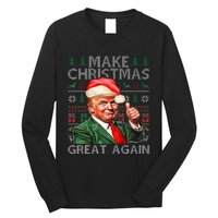 Make Christmas Great Again Funny Trump Xmas Snow Pajama Ugly Long Sleeve Shirt