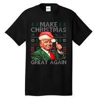 Make Christmas Great Again Funny Trump Xmas Snow Pajama Ugly Tall T-Shirt