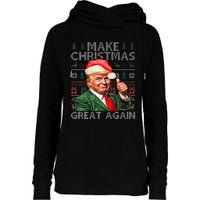 Make Christmas Great Again Funny Trump Xmas Snow Pajama Ugly Womens Funnel Neck Pullover Hood