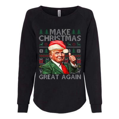 Make Christmas Great Again Funny Trump Xmas Snow Pajama Ugly Womens California Wash Sweatshirt