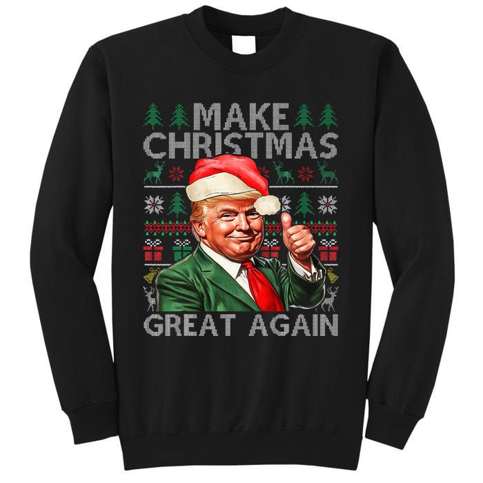 Make Christmas Great Again Funny Trump Xmas Snow Pajama Ugly Tall Sweatshirt