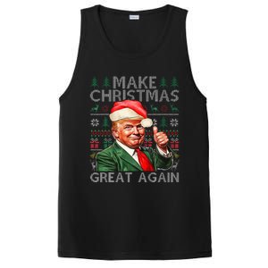 Make Christmas Great Again Funny Trump Xmas Snow Pajama Ugly PosiCharge Competitor Tank