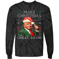 Make Christmas Great Again Funny Trump Xmas Snow Pajama Ugly Tie-Dye Long Sleeve Shirt